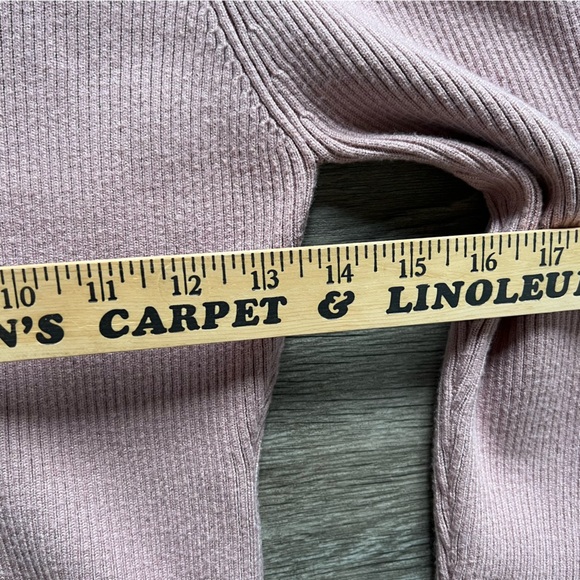 ASTR Bodysuit Front Cutout Ribbed Sweater Body Suit Dusty Pink Womens size Large - Picture 12 of 12